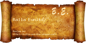 Balla Euniké névjegykártya